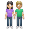 Woman and Man Holding Hands- Light Skin Tone- Medium-Light Skin Tone emoji on LG